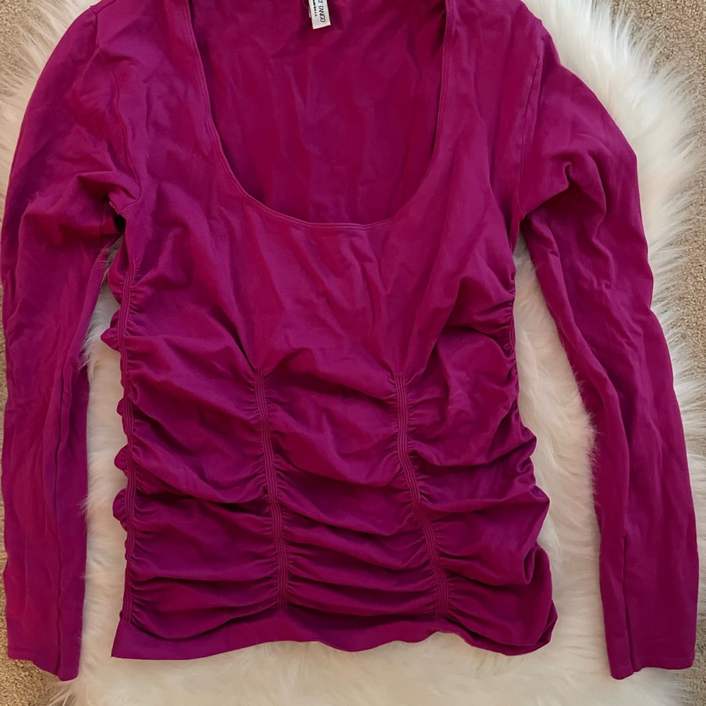 Last Tango Ruched Long Sleeve 3 Panel Top M/L
